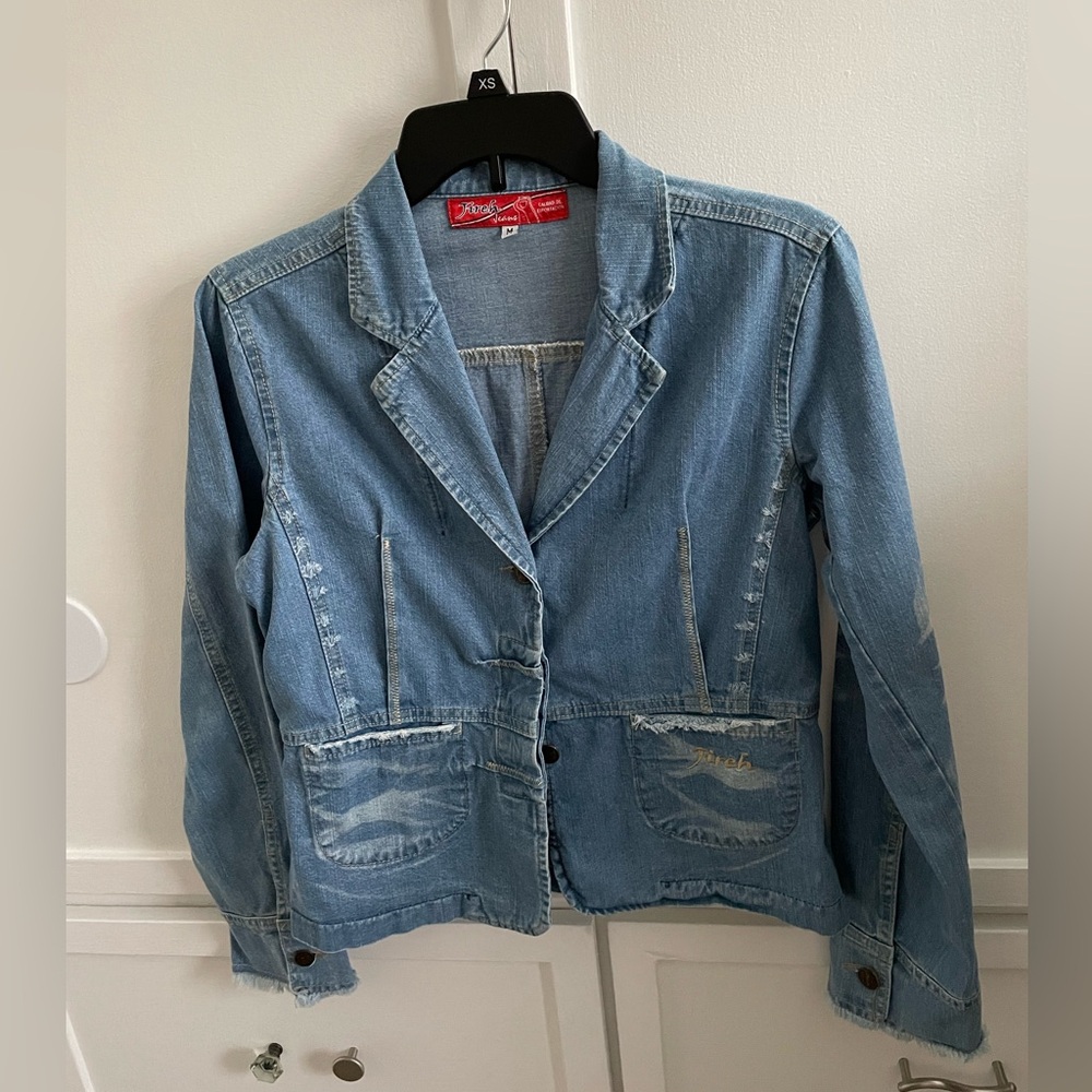 Authentic Vintage Jireh Jeans Jacket Size M Two Front Pockets Excellent Shape